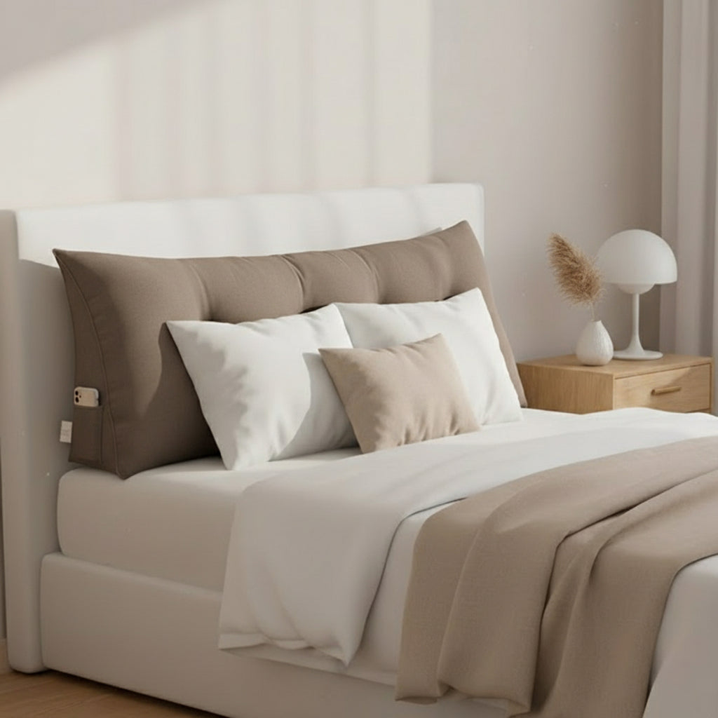 SOGA 120cm Coffee Wedge Bed Cushion