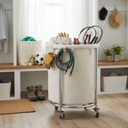Stainless Round Linen Cart White