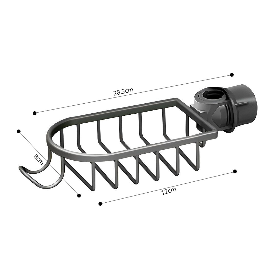 Dark Grey Single Kitchen Sink Faucet Organiser