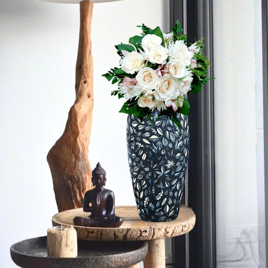 35x17cm Blue Large Ceramic Flower Vase Elegant Living Room Home Decor