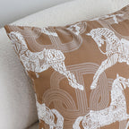 SOGA 50cm Bohemian Camel Brown White Horse Pattern Throw Pillow