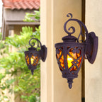 Vintage Lantern 57cm Outdoor Antique Bronze Wall Sconce