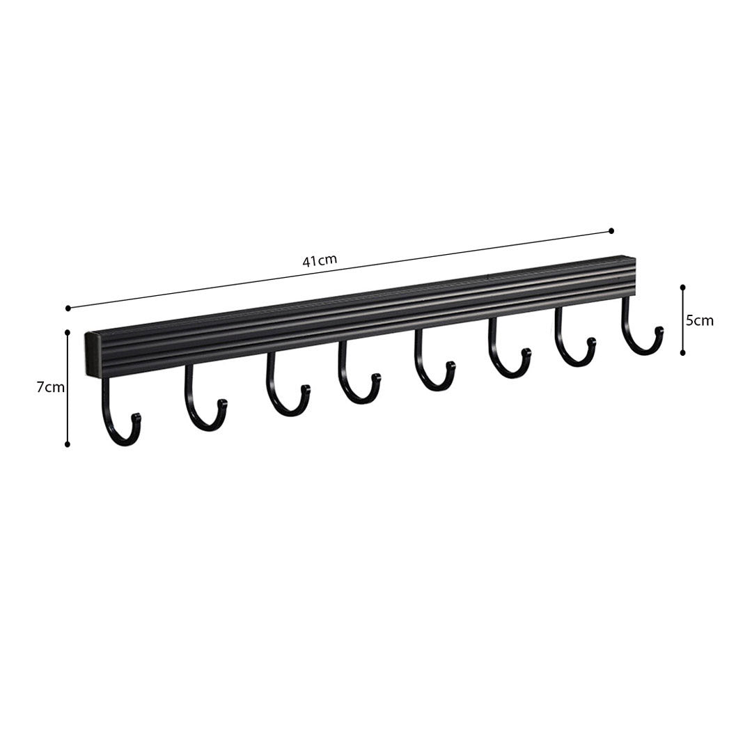 41cm Wall Mounted Kitchen Utensil Storage Rack Hooks
