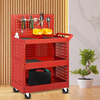 3 Tier Tool Storage Cart with Porous Side Panels