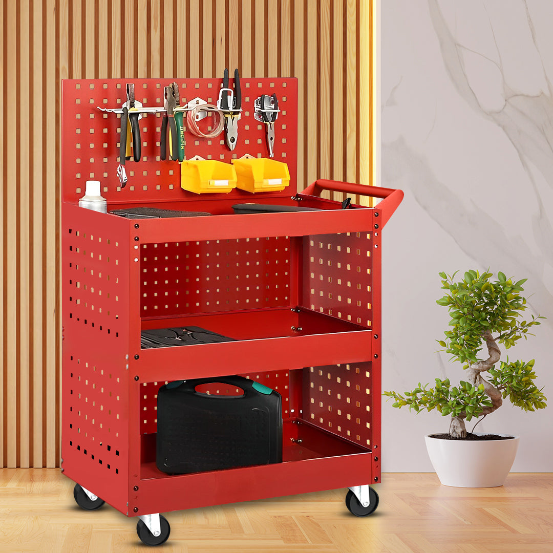 3 Tier Tool Storage Cart with Porous Side Panels