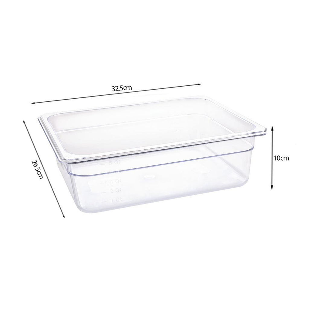 100mm Clear GN Pan 1/2 Food Tray