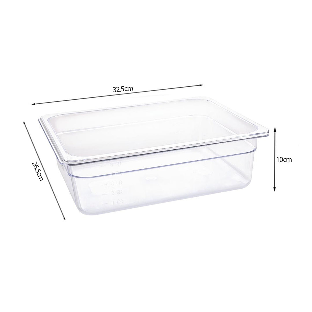 100mm Clear GN Pan 1/2 Food Tray