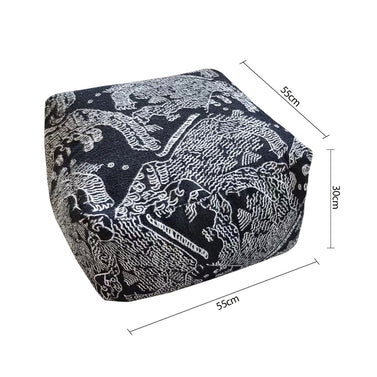 SOGA 55x30cm Black Squared Soft Pouffe Seat Cushion Elegant Home Accent Décor Stylish Footstool