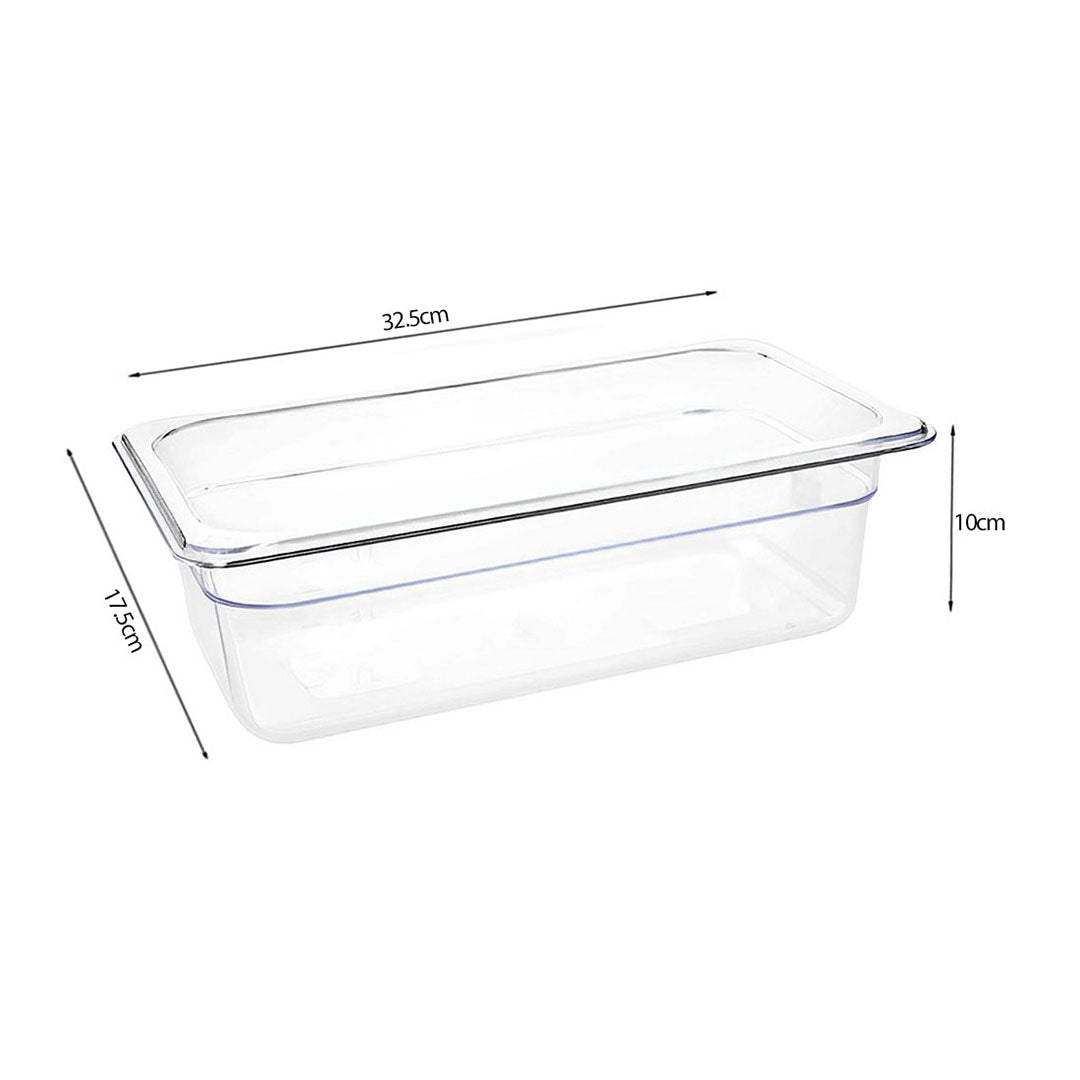 100mm Clear GN Pan 1/3 Food Tray with Lid