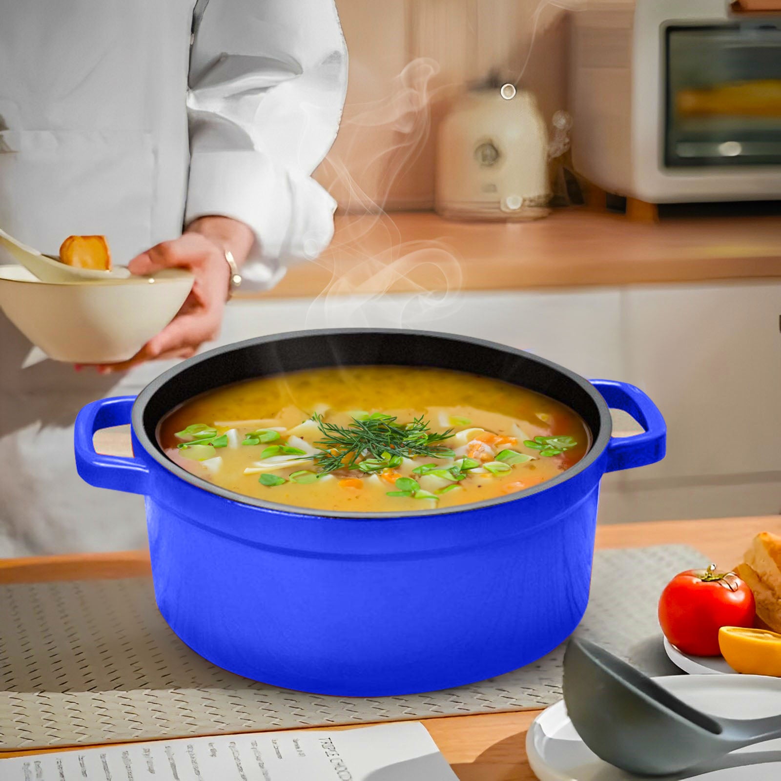 Cast Iron Porcelain Casserole 3.6L Blue 24cm
