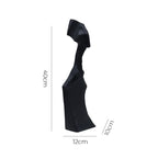 SOGA 40cm Black Resin Sculpture Minimalist Abstract Design Modern Art for Home Décor