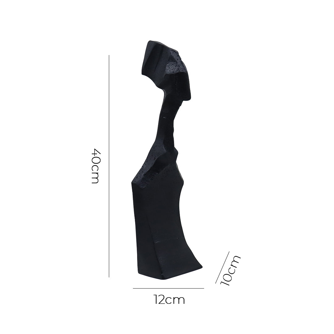 SOGA 40cm Black Resin Sculpture Minimalist Abstract Design Modern Art for Home Décor