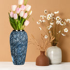 35x17cm Blue with White Mini Floral Large Ceramic Flower Vase
