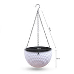 SOGA White Large Hanging Resin Flower Pot Self Watering Basket Planter