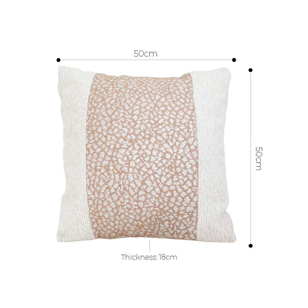 SOGA 2X 50cm Modern Beige Block Textured Decorative Throw Pillow