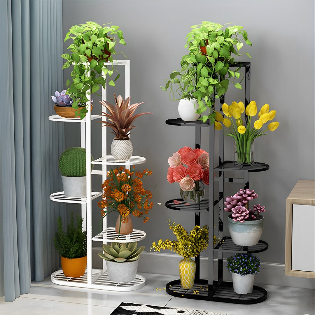 4 Tier White Metal Plant Rack