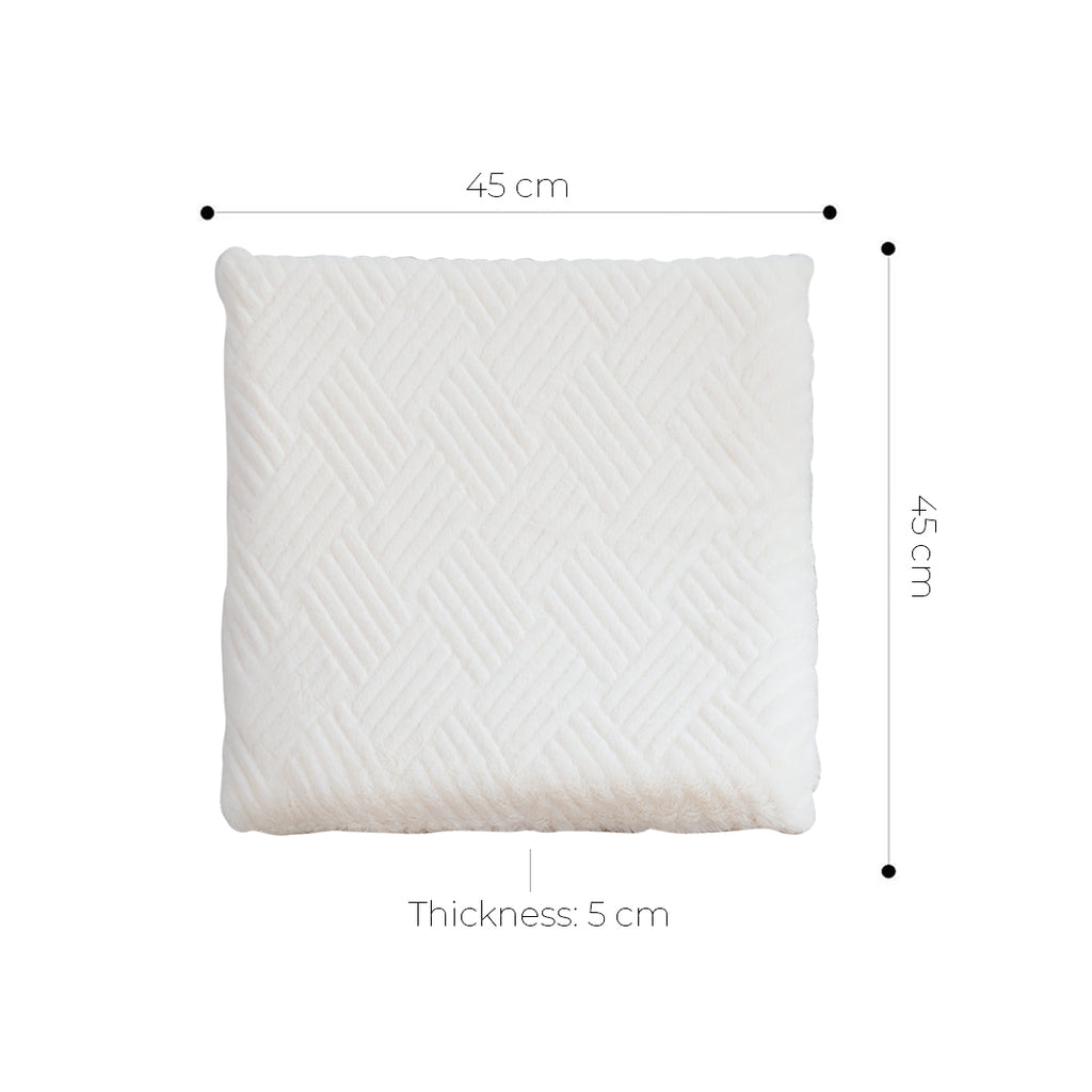 SOGA 2X 45cm White Chevron Soft Leaning Plush Seat Pillow