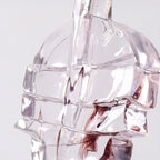 SOGA 58cm Transparent Crystal Violin Fiberglass Sculpture with Artificial Marble Base for Modern Home Décor