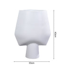 SOGA 33x43cm White Large Ornament Bodhi House Ceramic Handcrafted Modern Abstract Square Vase Home Decor