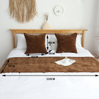 70cm Chocolate Bed Wabi-sabi Elegant Japanese Style for Bed Set of 3