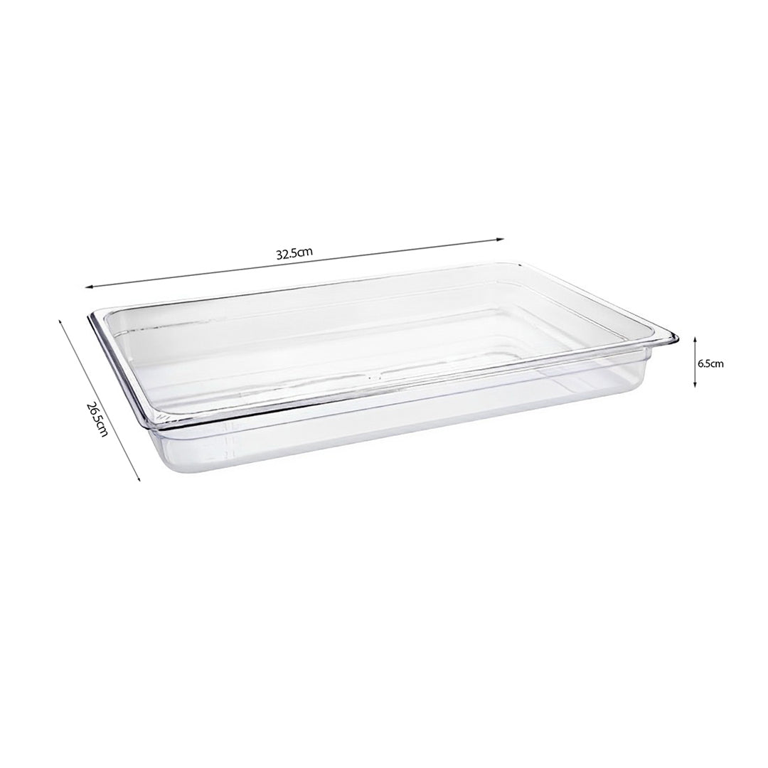 65mm Clear GN Pan 1/2 Food Tray