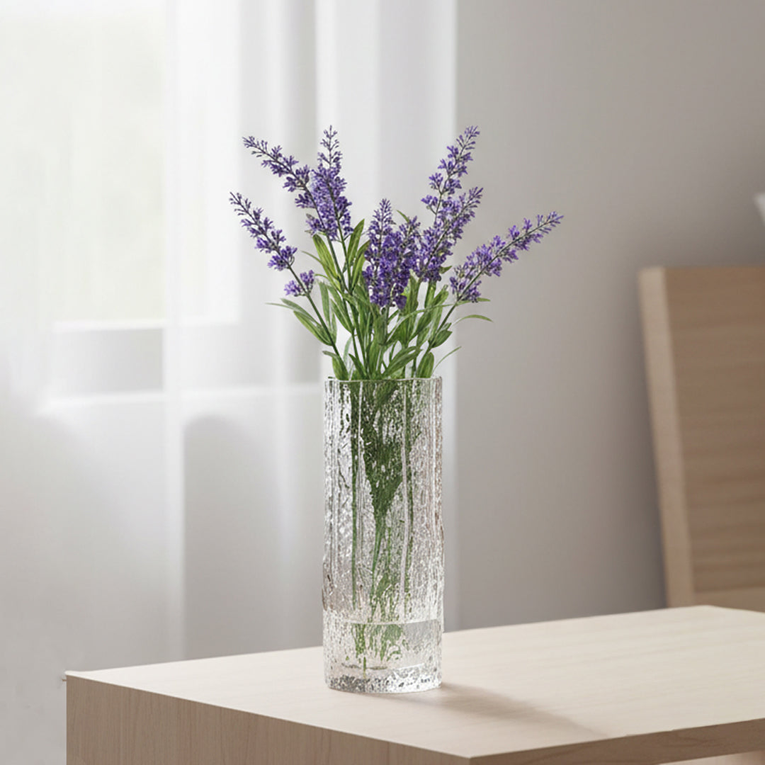 SOGA 30.5cm Handcrafted Clear Glass Vase, Classic Design for Home Decor