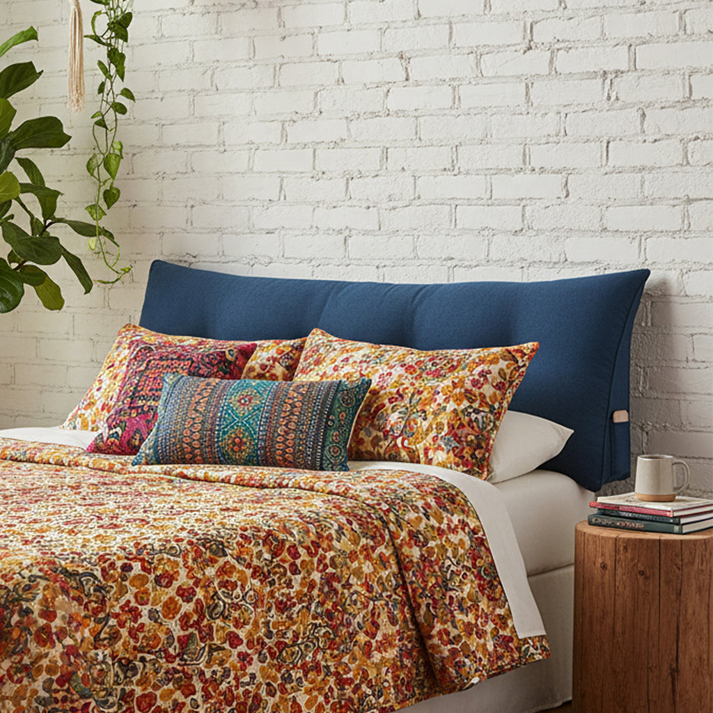 SOGA 120cm Blue Wedge Bed Cushion