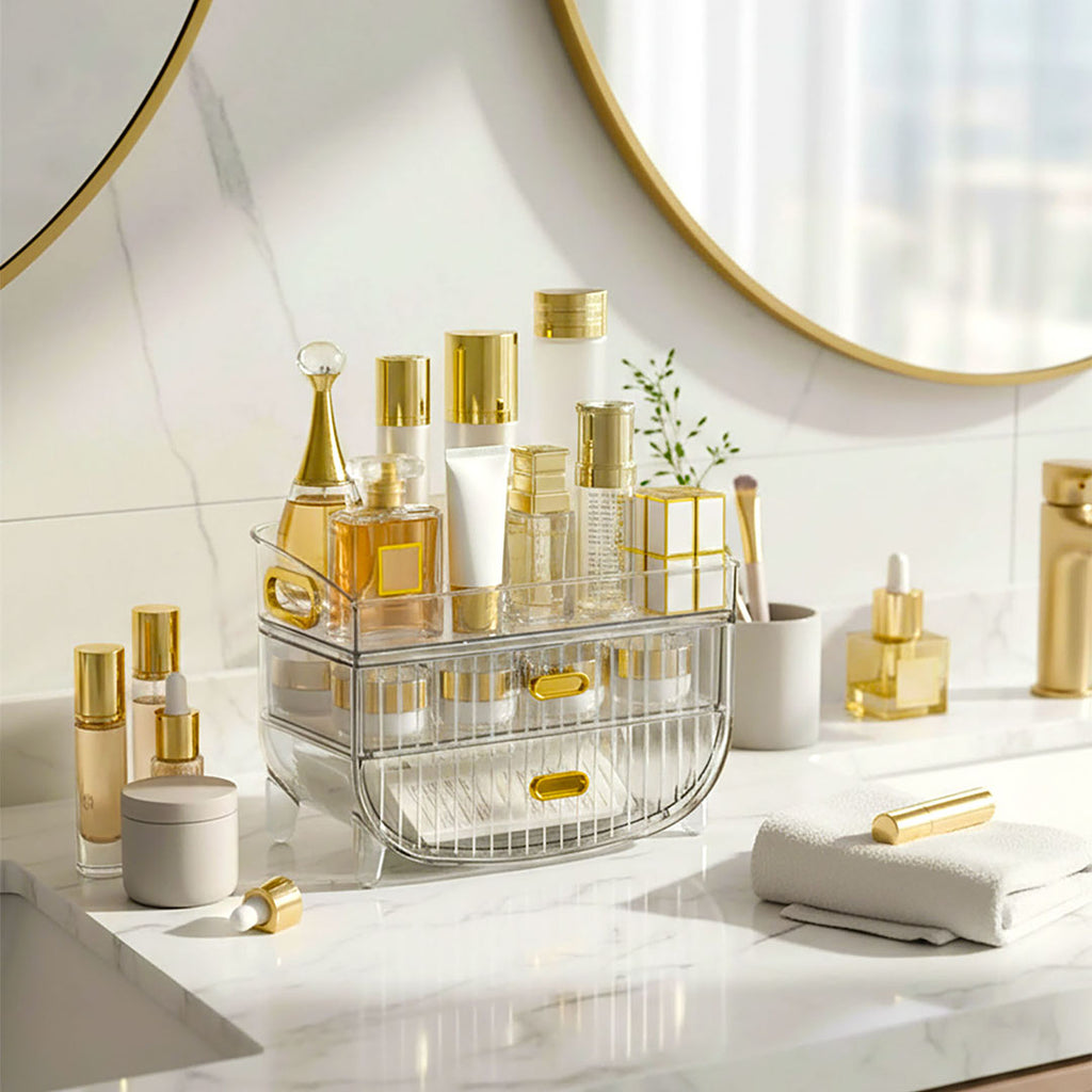 3 Tier Transparent Multifunctional Countertop Cosmetic Storage Organiser
