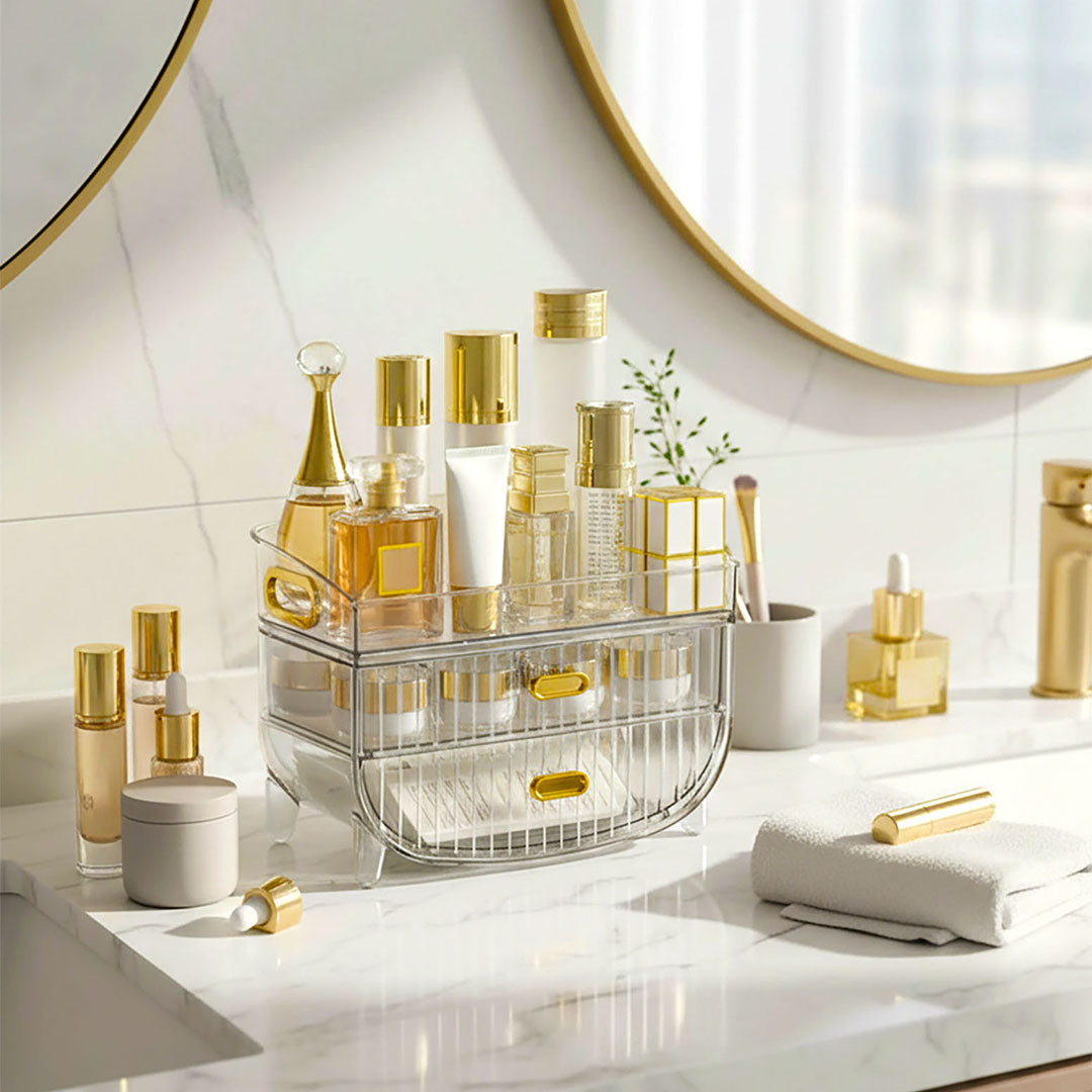 3 Tier Transparent Multifunctional Countertop Cosmetic Storage Organiser