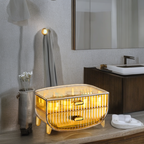 2 Tier Golden Yellow Multifunctional Countertop Cosmetic Storage Organiser