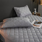 183cm Grey Wide Cross-Hatch Mattress Cove