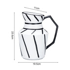 23.5x19.5cm Ornament Modern Ceramic Decorative Pitcher Striped Vase