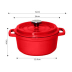 Cast Iron Porcelain Casserole 5L Red 26cm