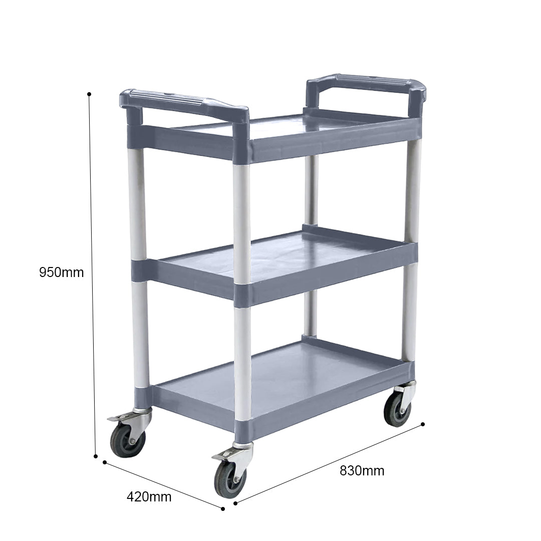 3 Tier Food Trolley 830x420x950mm Gray