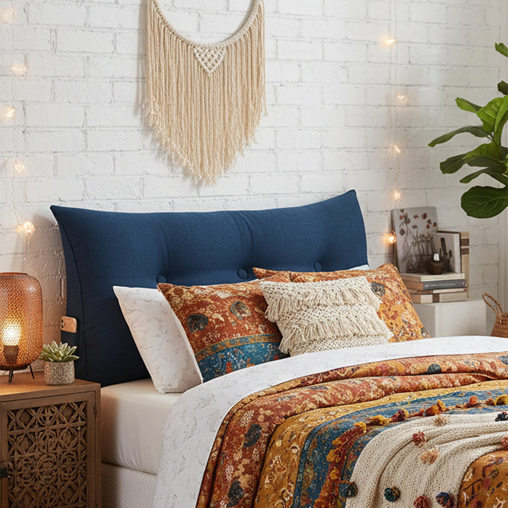 SOGA 100cm Blue Wedge Bed Cushion