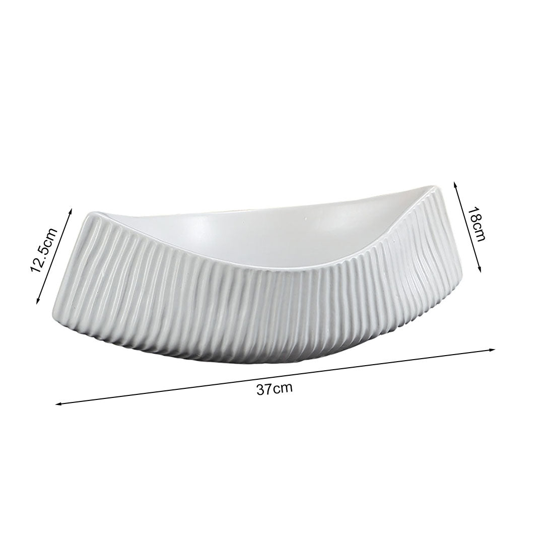 37x12.5cm Ornament Boat Shaped Plate Ceramic Food Decoration
