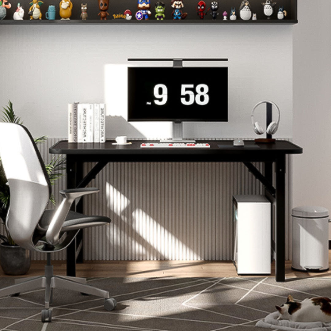 SOGA 120x60 Walnut Foldable Computer Study Table Easy Assembly