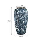 35x17cm Blue Large Ceramic Flower Vase Elegant Living Room Home Decor