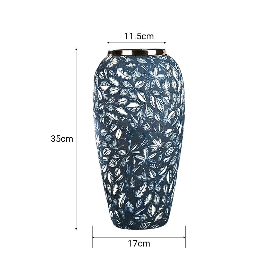 35x17cm Blue Large Ceramic Flower Vase Elegant Living Room Home Decor