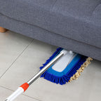 80x12 Microfiber Flat Mop Floor Cleaning Pads Rotating Dust Remover Blue