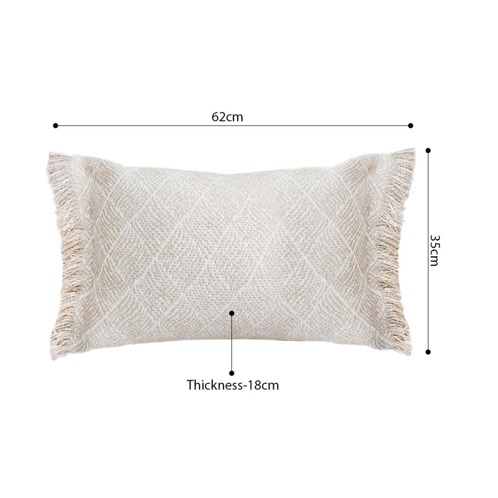 SOGA 2X 35cm Natural Woven Fringe Throw Pillows