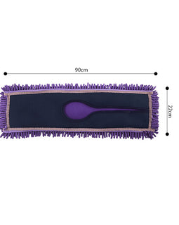 SOGA 90x22 Purple Microfiber Flat Mop Floor Cleaning Pads Rotating Dust Remover