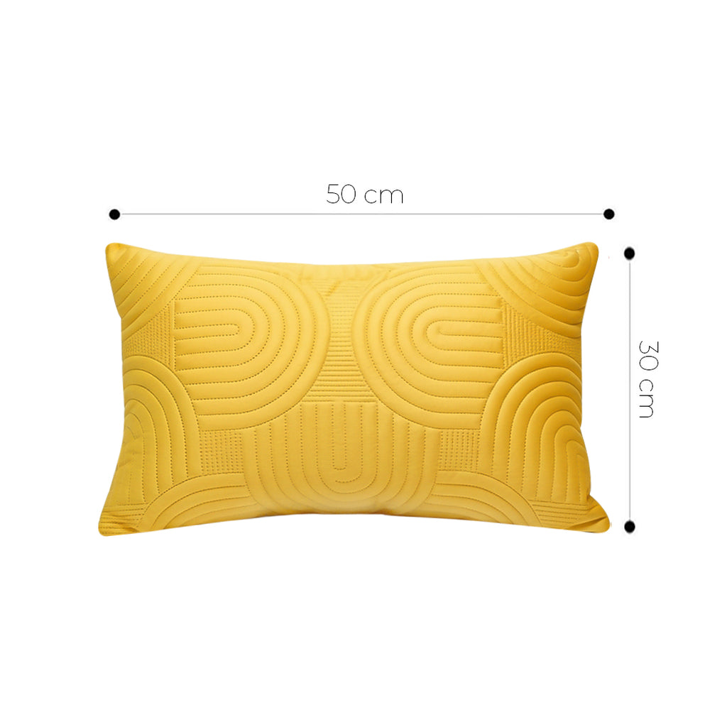 SOGA 30cm Yellow Textured Geometric Pattern Decorative Throw Pillow