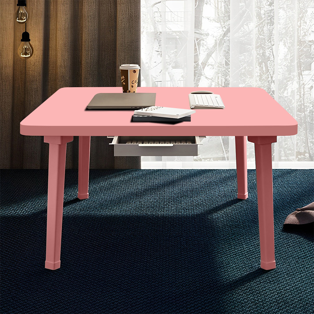Pink Portable Square Floor Table