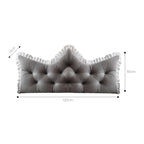 SOGA 120cm Crown Pillow Tufted Grey Headboard Cushion for Bed