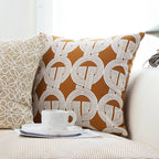 SOGA 45cm Brown Circular Chain Jacquard Square Pillow