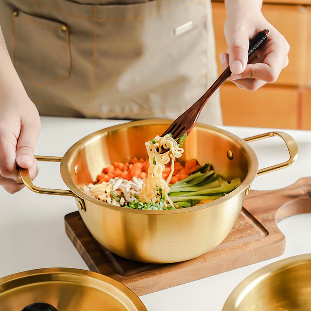 SOGA 16cm  Ramen Pot in Vibrant Yellow Crafted from Durable with Lid Kitchen essential