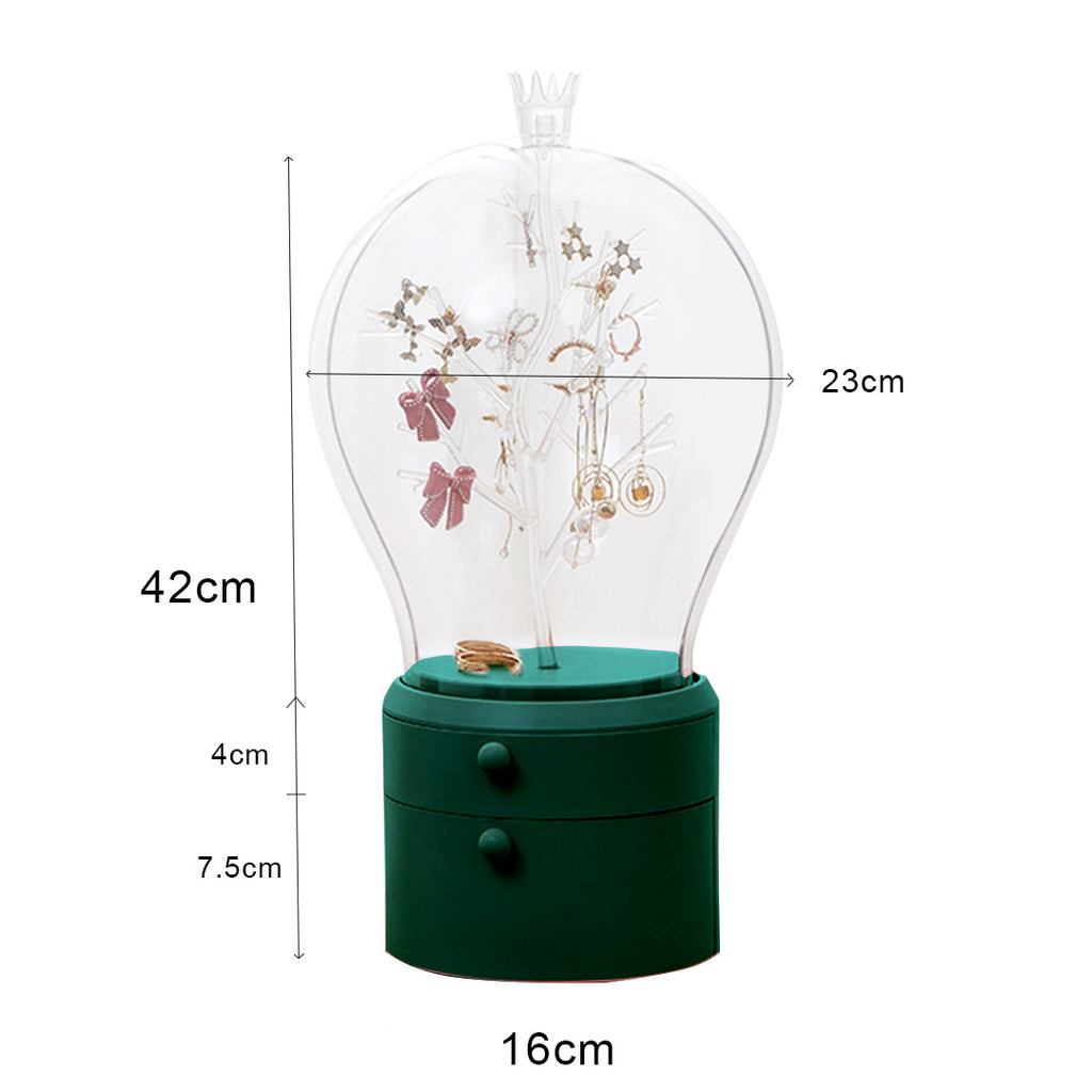 Green 360 Degree Rotating LED Light  Jewelry Storage Organiser