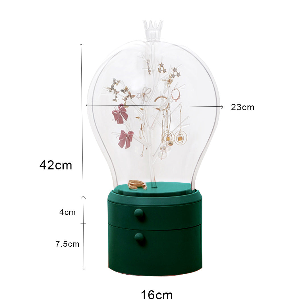 Green 360 Degree Rotating LED Light  Jewelry Storage Organiser
