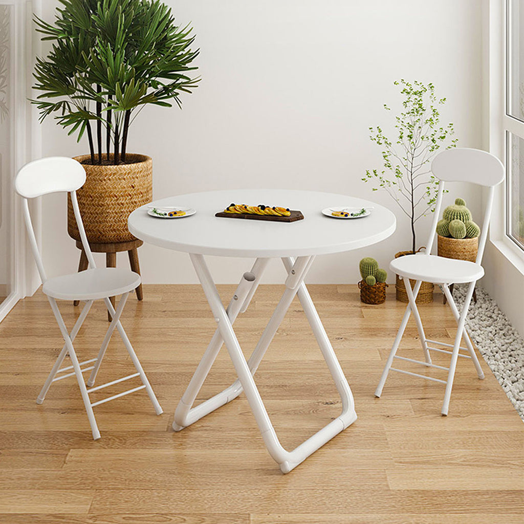 80cm White Modern Minimalist Table with Sleek Surface